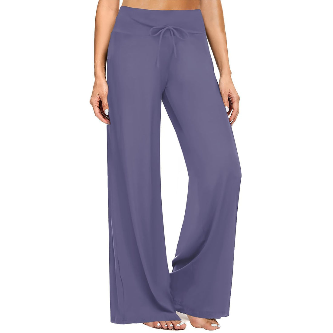 ZOOSIXX Soft Black Pajama Pants for Women, Wide Leg Pants Woman Flowy Comfy Casual Lounge Yoga Capri Pants 22”/ 30”