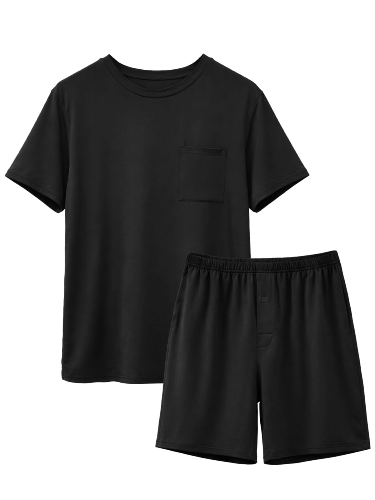 Feiersi Mens Pajama Set Sleepwear Pjs Lightweight Comfy Soft Short Sleeve Sleep Set With Pockets WEBE CLOTHING