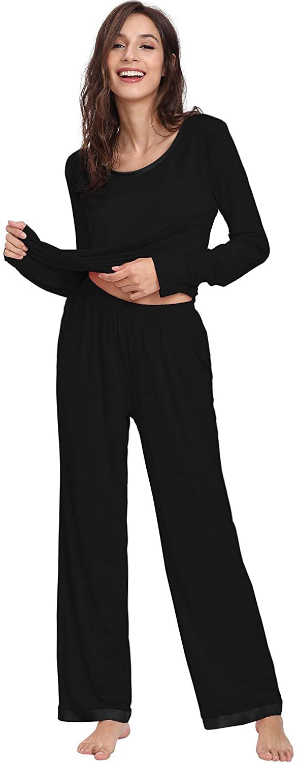 GYS Viscose from Bamboo Women's Pajama Sets Super Soft Long Sleeve Sleepwear Comfy Winter Pjs Sets S-4X