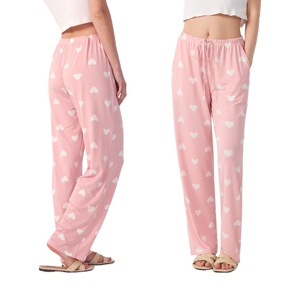 3-Pack Women’s Pajama Pants - Elastic Waist Drawstring Wide Leg Sleepwear Bottoms