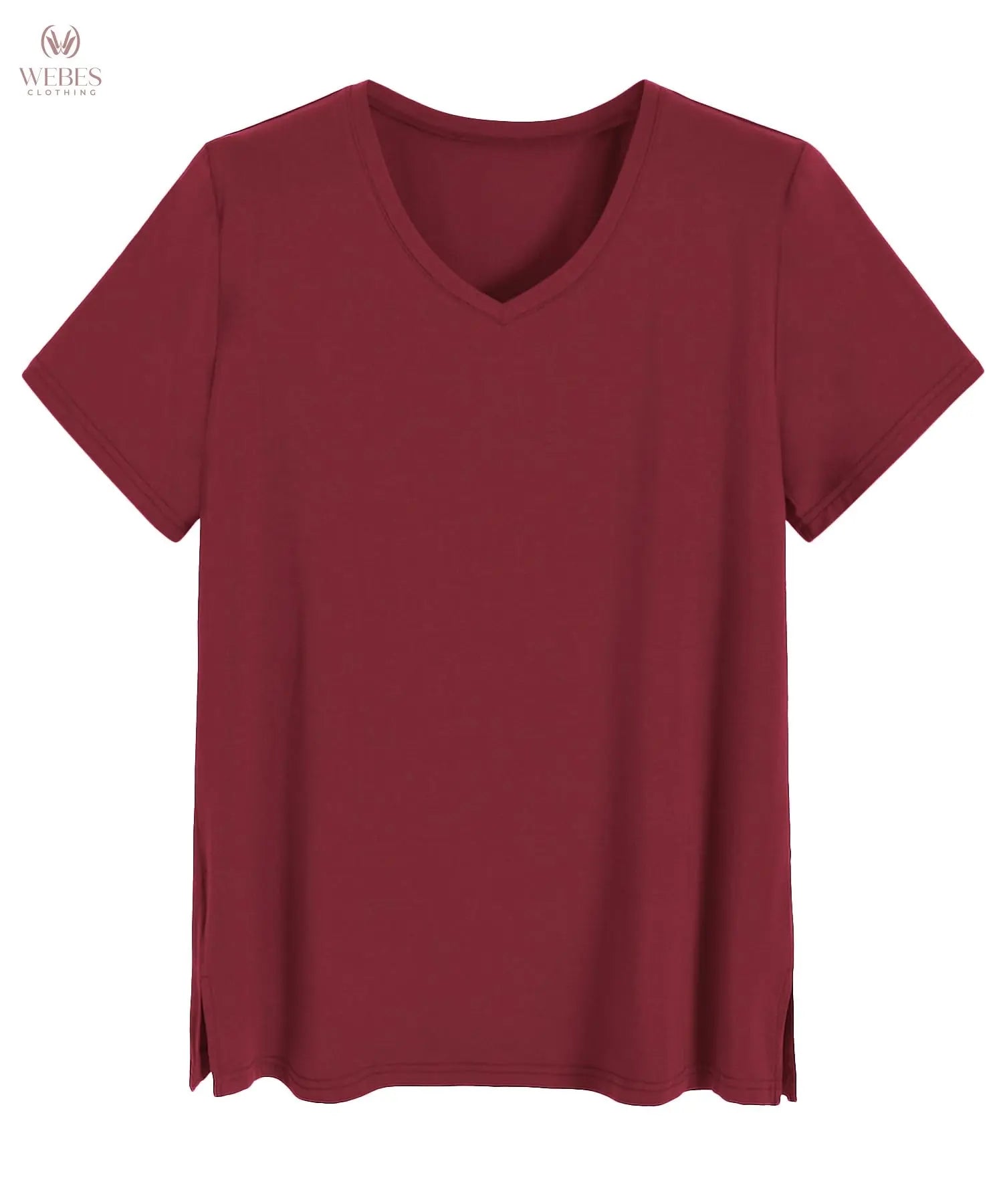 Latuza Women's Viscose Sleep T-Shirt V-Neck Pajamas Top