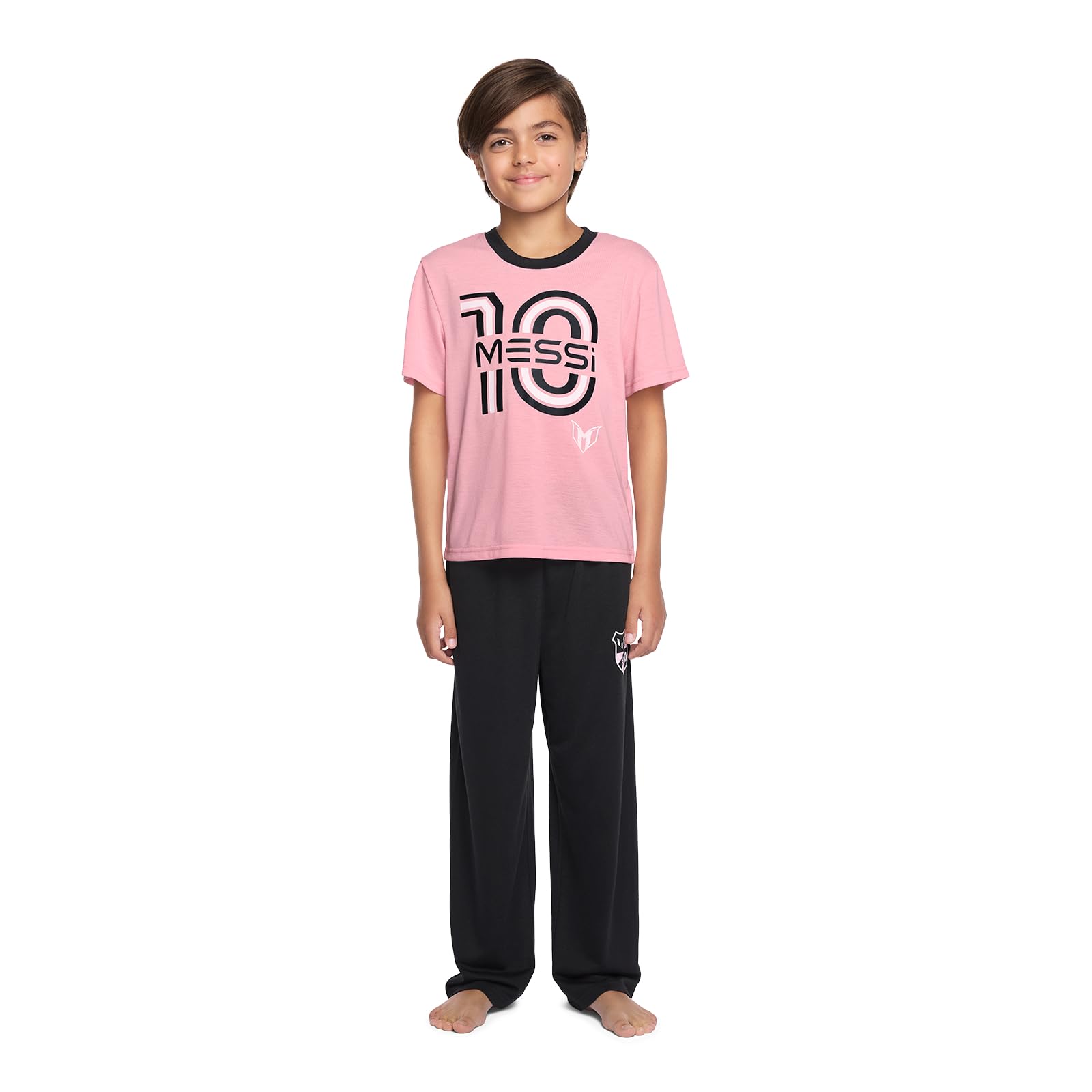 Messi Boys' Lifestyle Long Sleeve 2-piece Set, Loose-fit Top & Sweatpants