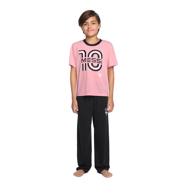 Messi Boys' Lifestyle Long Sleeve 2-piece Set, Loose-fit Top & Sweatpants