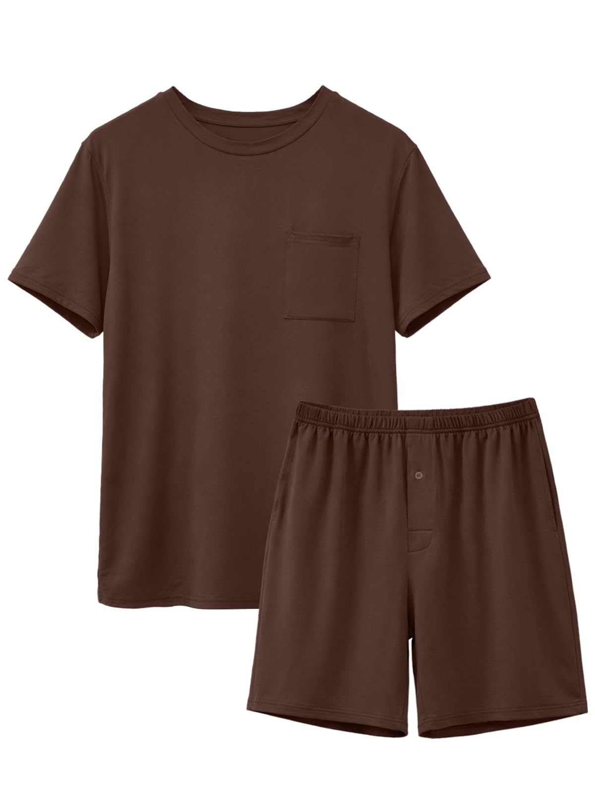 Feiersi Mens Pajama Set Sleepwear Pjs Lightweight Comfy Soft Short Sleeve Sleep Set With Pockets WEBE CLOTHING