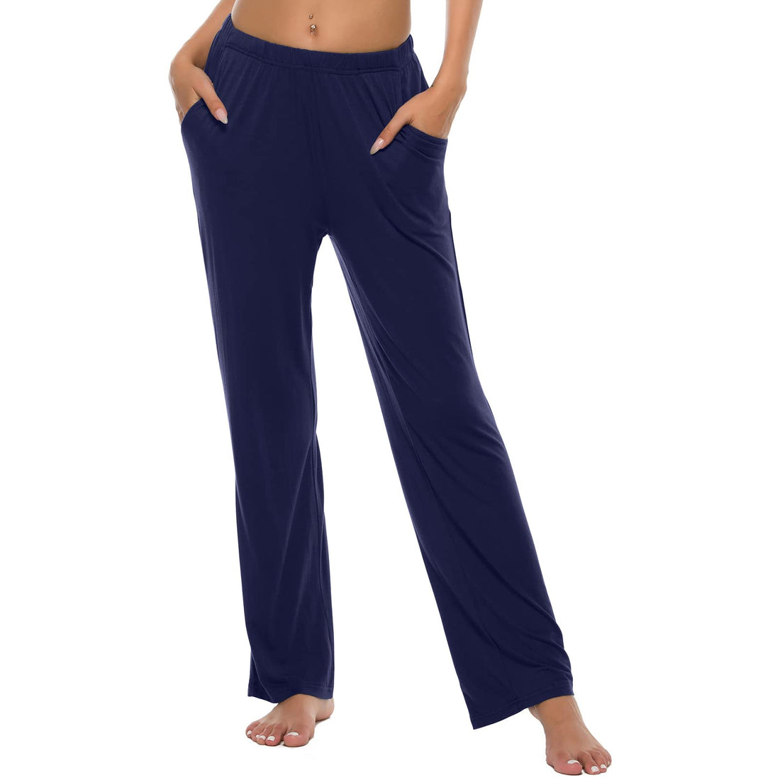 JINSHI Womens Pajama Pants with Pockets Soft Comfortable Lightweight Elastic Drawstring Modal Pajama Bottoms Lounge Pants