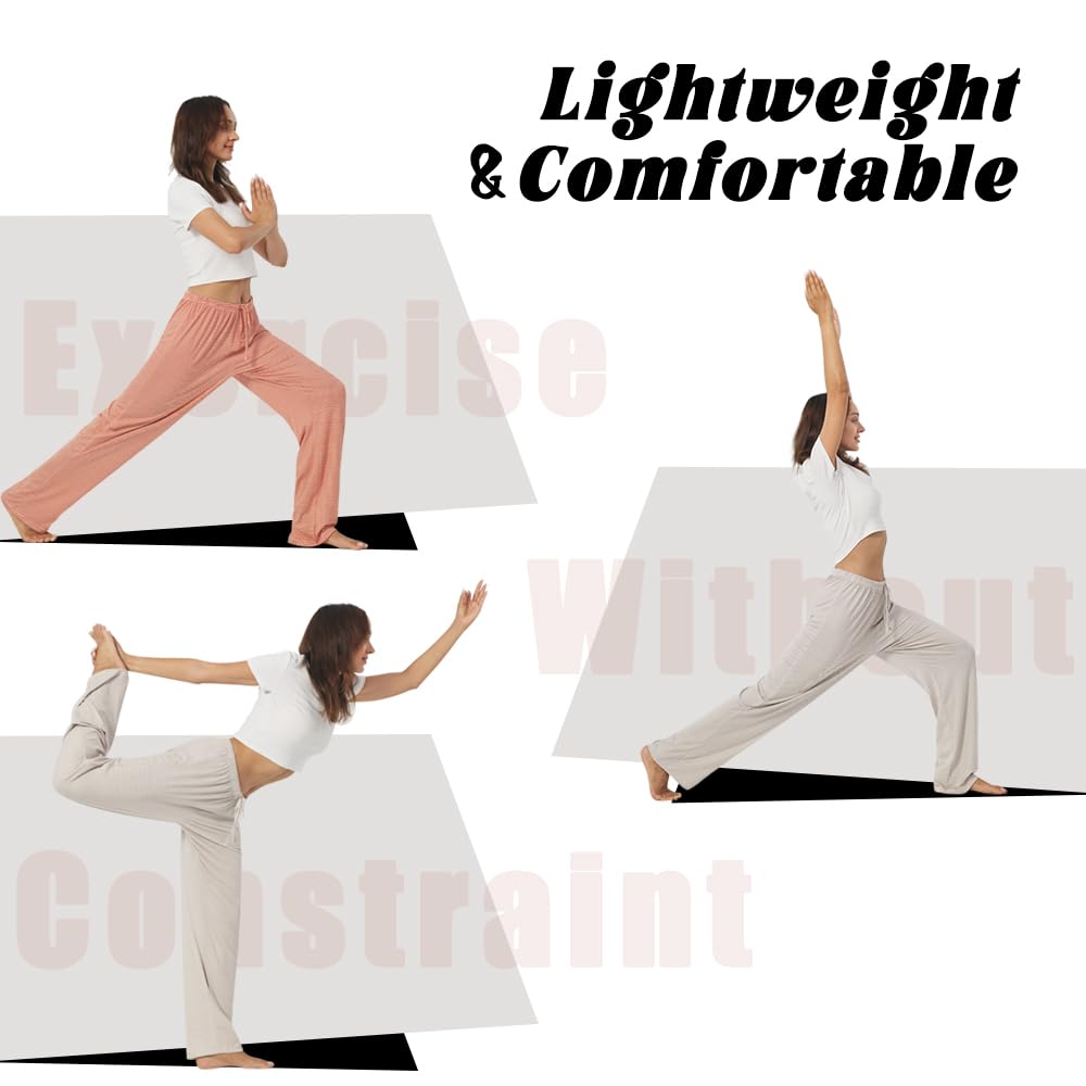 3-Pack Women’s Pajama Pants - Elastic Waist Drawstring Wide Leg Sleepwear Bottoms