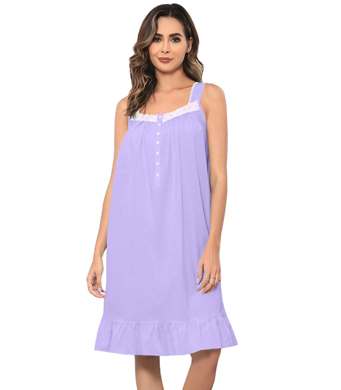 Sleeveless Nightgowns for Women 100% Cotton Nightgown Sleep Dress Soft Ladies Gowns Sleepwear Nightdress WEBE CLOTHING
