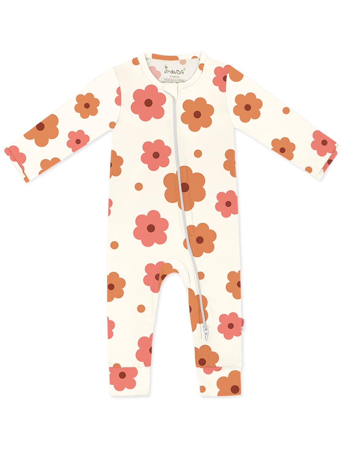 Jimonda Baby Girls Boys Footless Pajamas,Rayon From Bamboo Pjs 2 Way Zipper Long Sleeve Soft Sleeper,Infant Tie-dye Romper