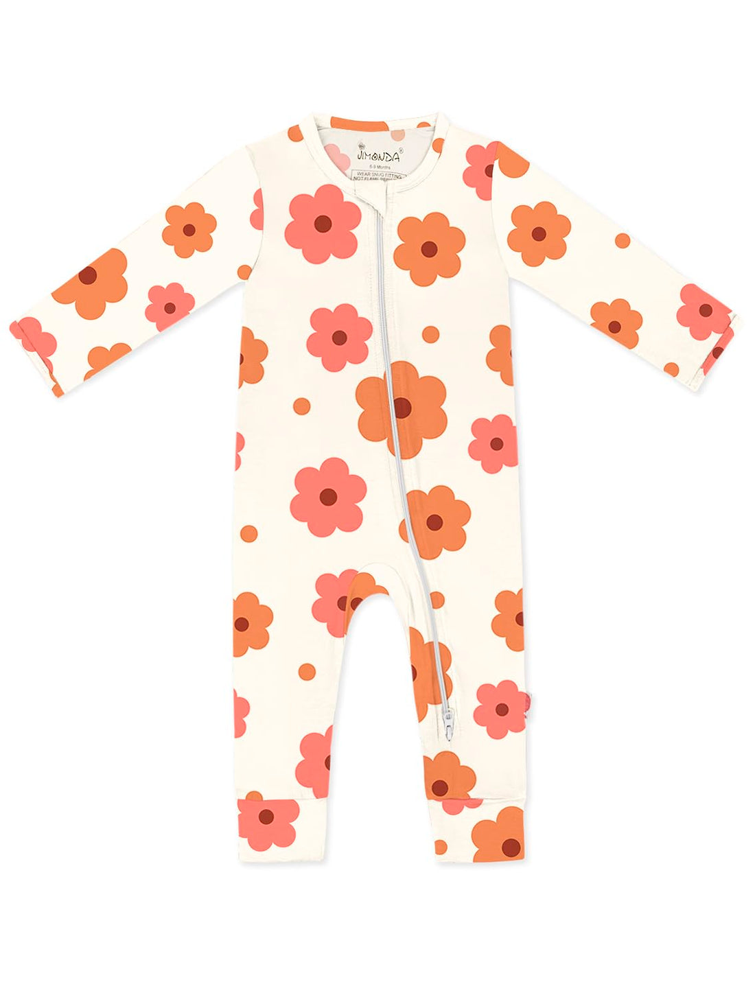 Jimonda Baby Girls Boys Footless Pajamas,Rayon From Bamboo Pjs 2 Way Zipper Long Sleeve Soft Sleeper,Infant Tie-dye Romper
