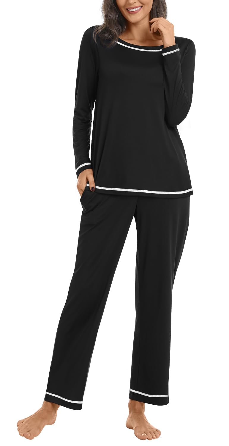 Netsmile Women's Pajama Sets 2 Piece Ladies Long Sleeve Pjs Fall Loungewear Soft Sleepwear with Pockets