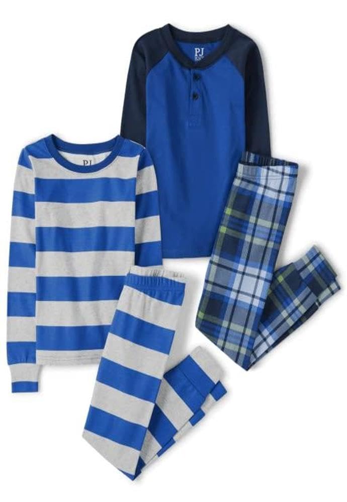 The Children's Place boys 100% Cotton Long Sleeve Top and Pants,2 Piece Pajama Set