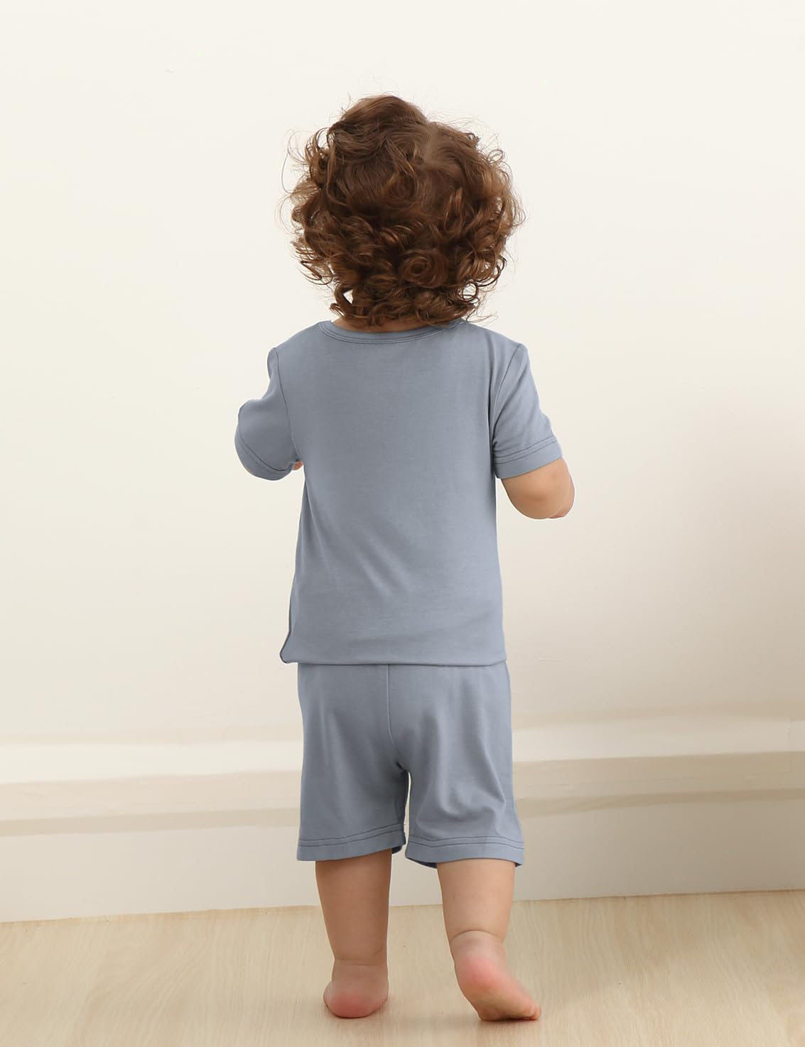 Jimonda Baby Boys Girls Pajama Sets Kid Soft Sleepwear Rayon From Bamboo Sleepwear Short Sleeve 4-Piece Cool Jammies 18M-12Y