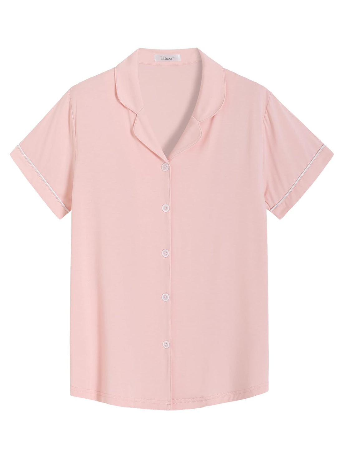 Latuza Women's Bamboo Viscose Pajama Tops Soft Comfy Short Sleeve Sleep Shirt WEBE CLOTHING