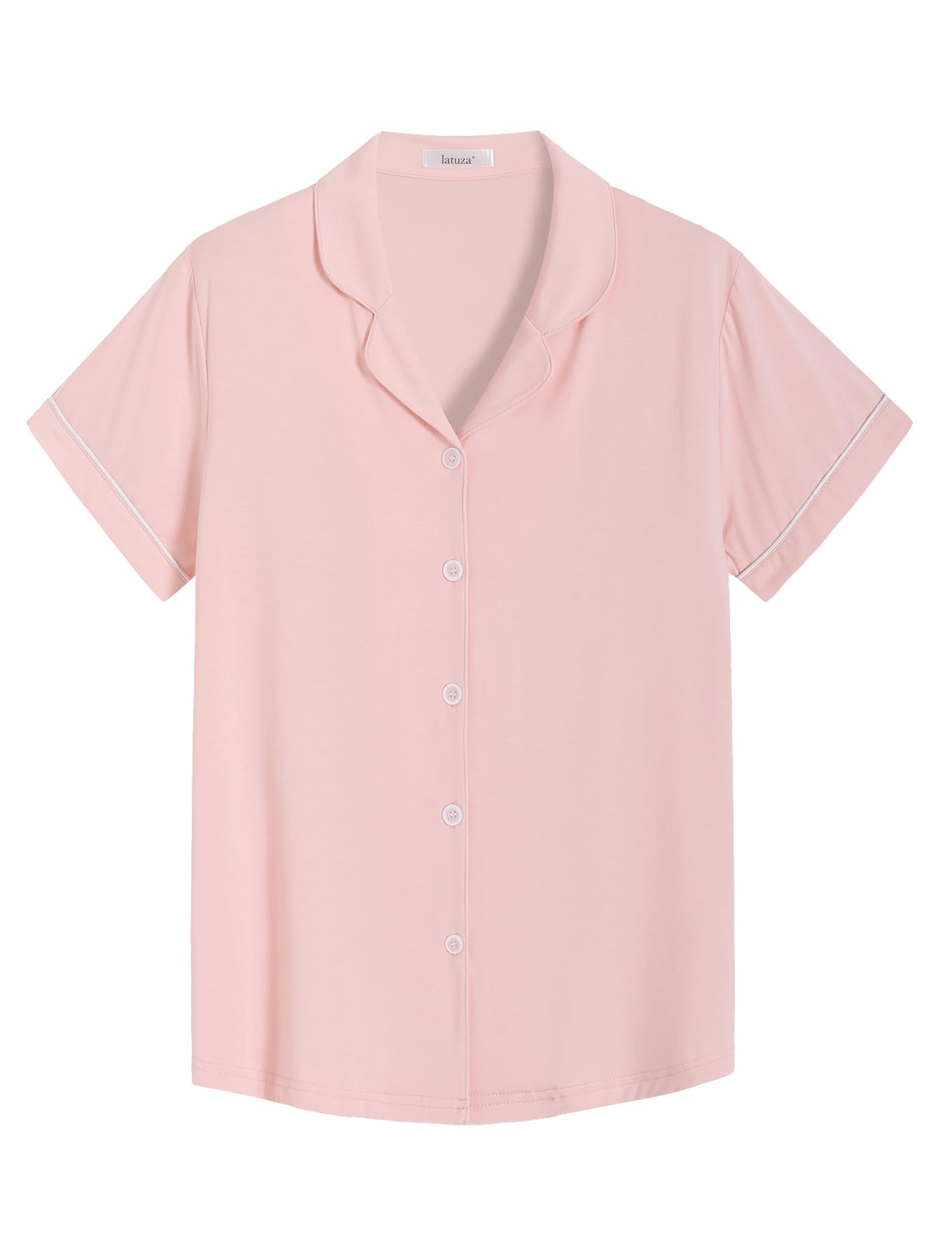 Latuza Women's Bamboo Viscose Pajama Tops Soft Comfy Short Sleeve Sleep Shirt WEBE CLOTHING