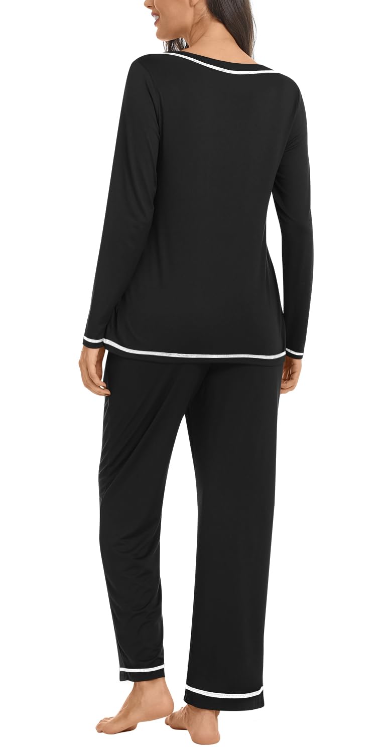 Netsmile Women's Pajama Sets 2 Piece Ladies Long Sleeve Pjs Fall Loungewear Soft Sleepwear with Pockets