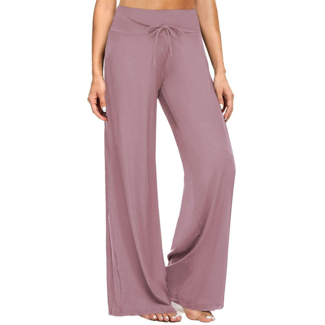 ZOOSIXX Soft Black Pajama Pants for Women, Wide Leg Pants Woman Flowy Comfy Casual Lounge Yoga Capri Pants 22”/ 30”