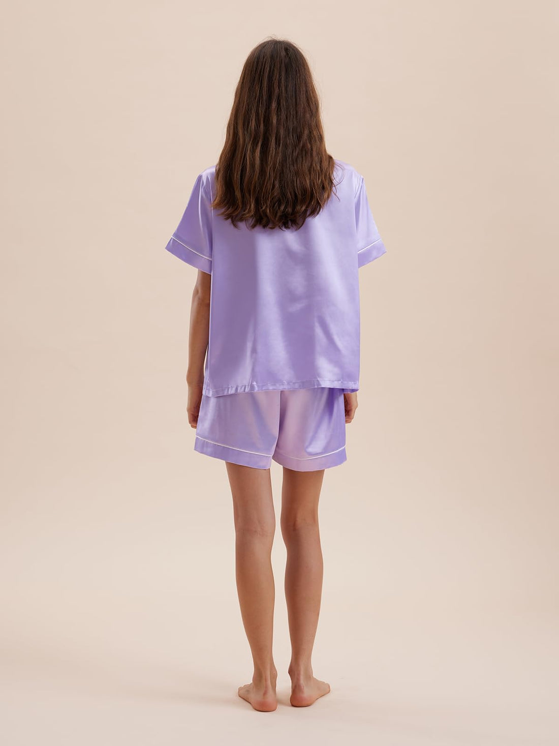 Satin Pajamas for Women Set,Silky Short Sleeve Ladies Pajama,Woman's 2 Piece Sleepwear,Bridal Wedding Pjs