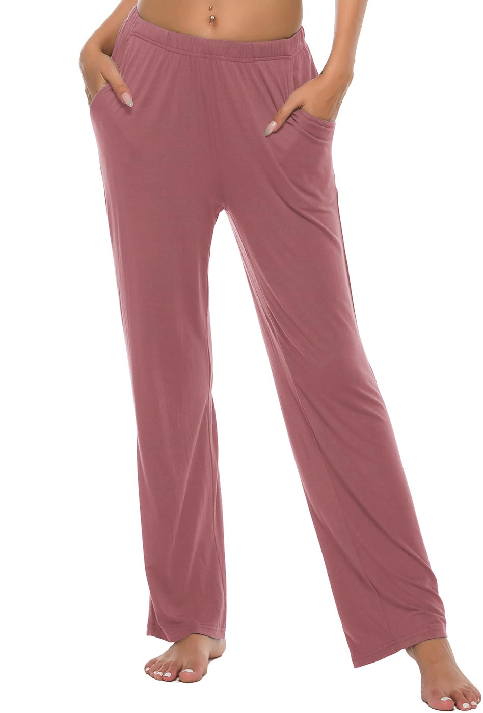 JINSHI Womens Pajama Pants with Pockets Soft Comfortable Lightweight Elastic Drawstring Modal Pajama Bottoms Lounge Pants