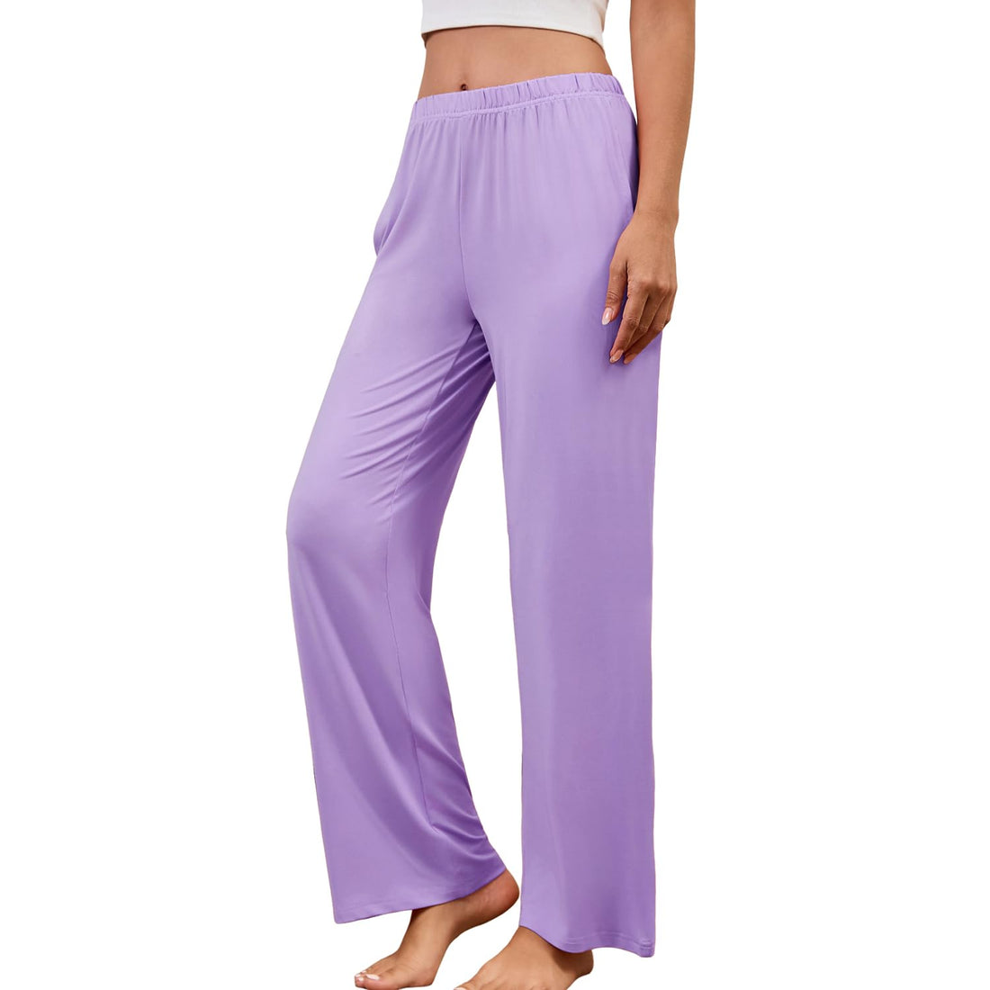 PNAEONG Pajama Pants for Women Soft Pajama Bottoms Loose Fit Sleepwear Elastic Waist Lounge Pants 25-27 inseam