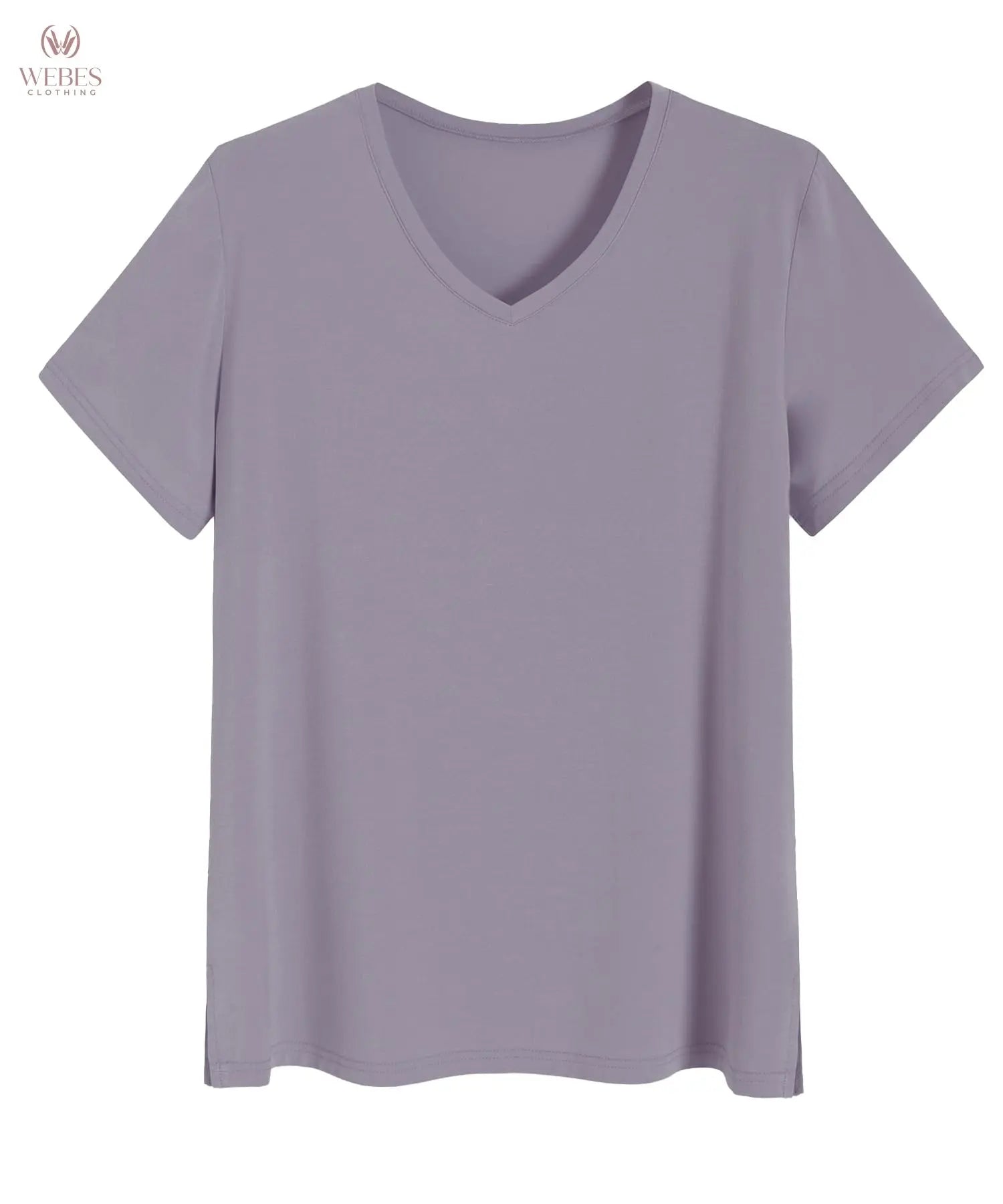 Latuza Women's Viscose Sleep T-Shirt V-Neck Pajamas Top