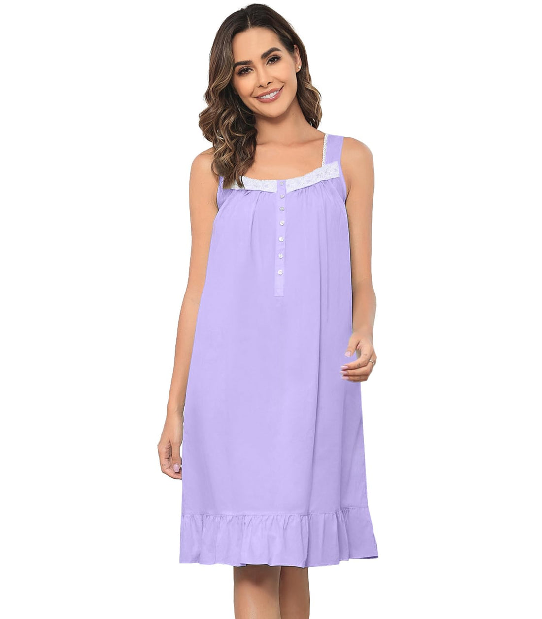Sleeveless Nightgowns for Women 100% Cotton Nightgown Sleep Dress Soft Ladies Gowns Sleepwear Nightdress WEBE CLOTHING