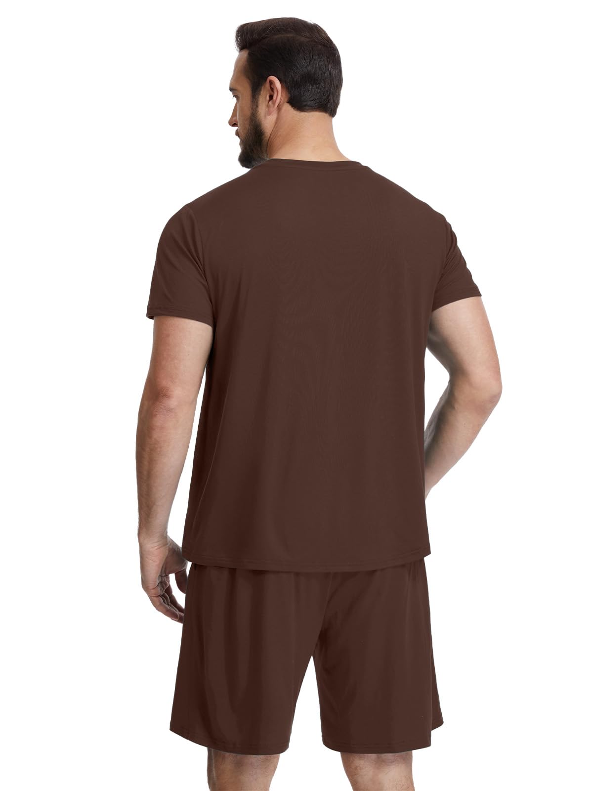 Feiersi Mens Pajama Set Sleepwear Pjs Lightweight Comfy Soft Short Sleeve Sleep Set With Pockets WEBE CLOTHING