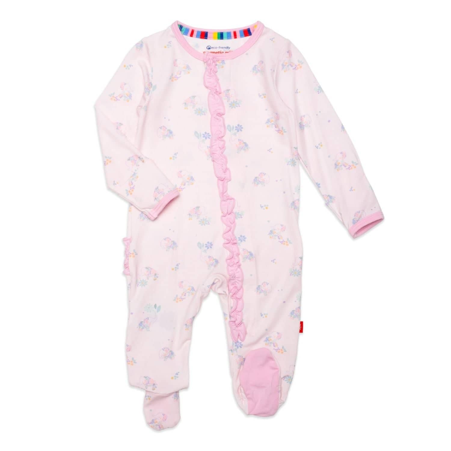 Magnetic Me Girls Modal Magnetic Baby Footie Pajamas | Silky Soft Modal Fabric | Baby Sleepers Available Sizes PRE - 24M WEBE CLOTHING