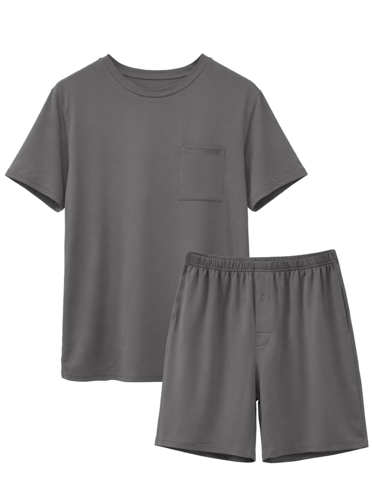 Feiersi Mens Pajama Set Sleepwear Pjs Lightweight Comfy Soft Short Sleeve Sleep Set With Pockets WEBE CLOTHING