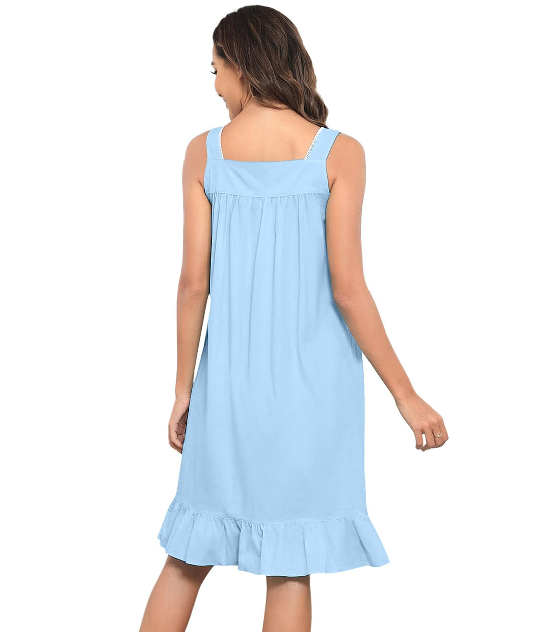 Sleeveless Nightgowns for Women 100% Cotton Nightgown Sleep Dress Soft Ladies Gowns Sleepwear Nightdress WEBE CLOTHING