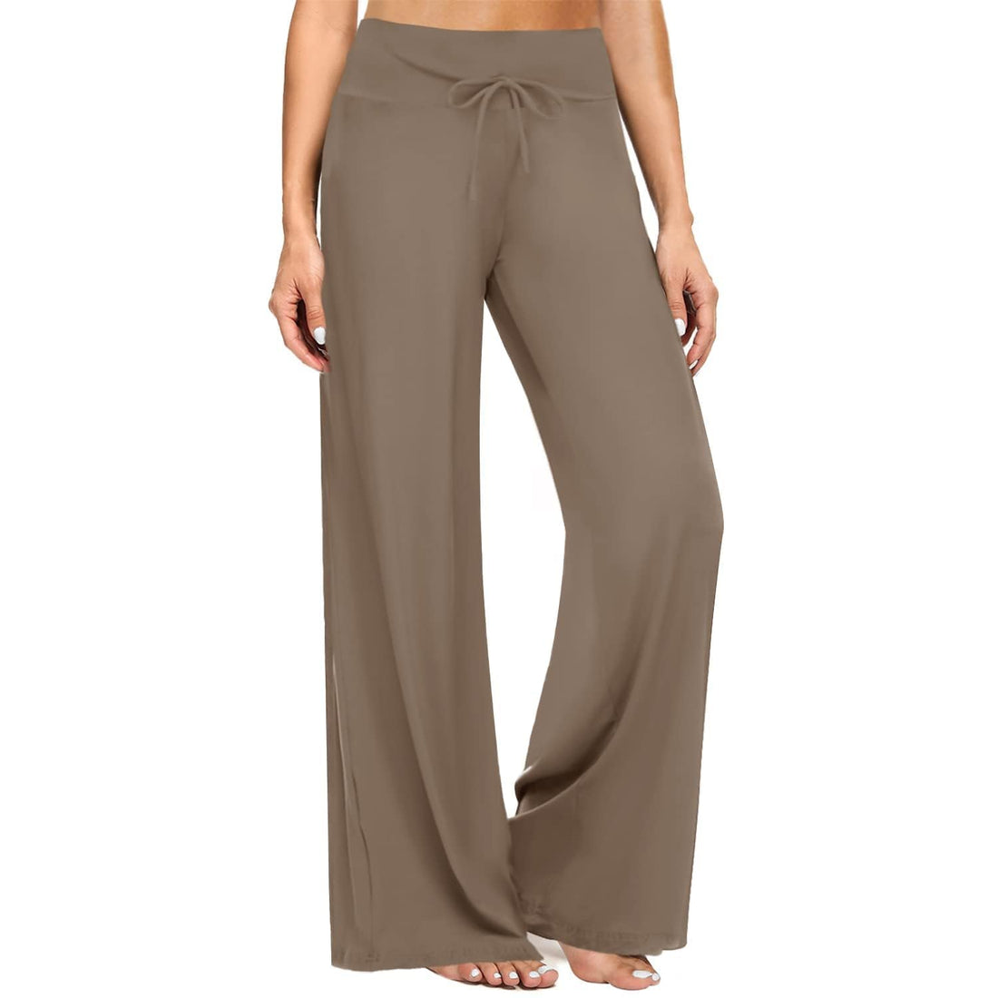 ZOOSIXX Soft Black Pajama Pants for Women, Wide Leg Pants Woman Flowy Comfy Casual Lounge Yoga Capri Pants 22”/ 30”