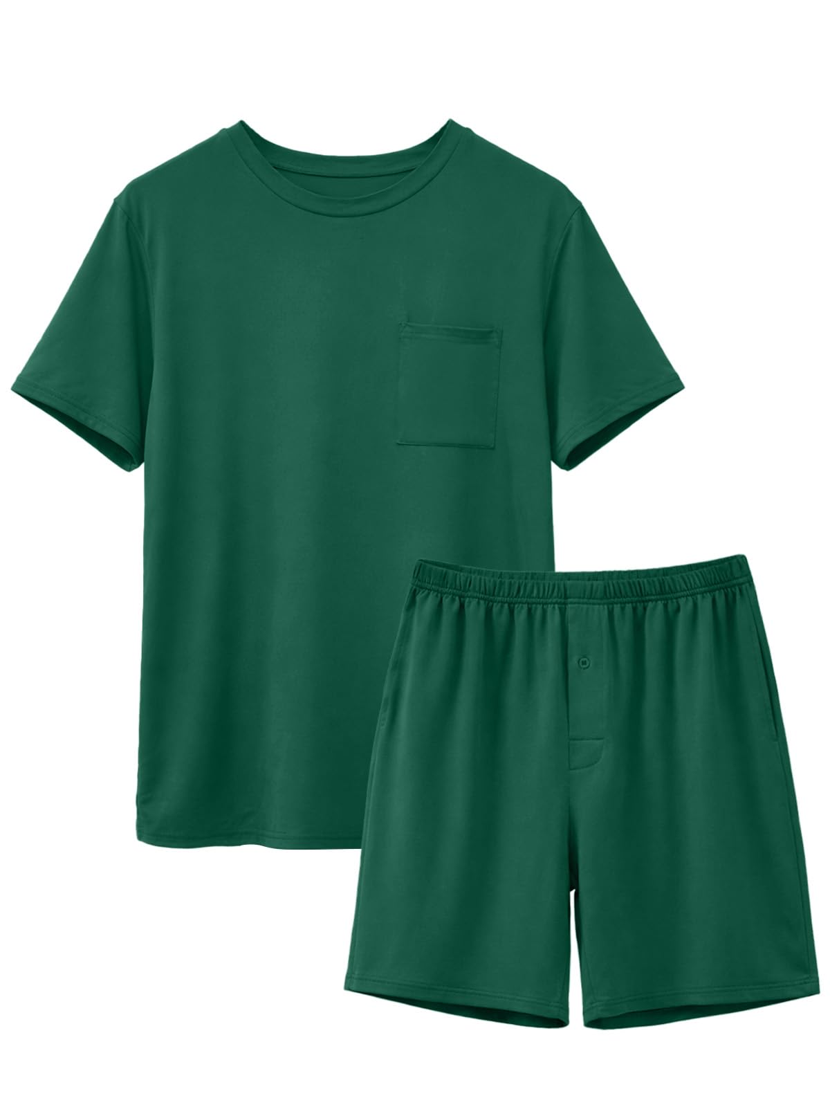 Feiersi Mens Pajama Set Sleepwear Pjs Lightweight Comfy Soft Short Sleeve Sleep Set With Pockets WEBE CLOTHING