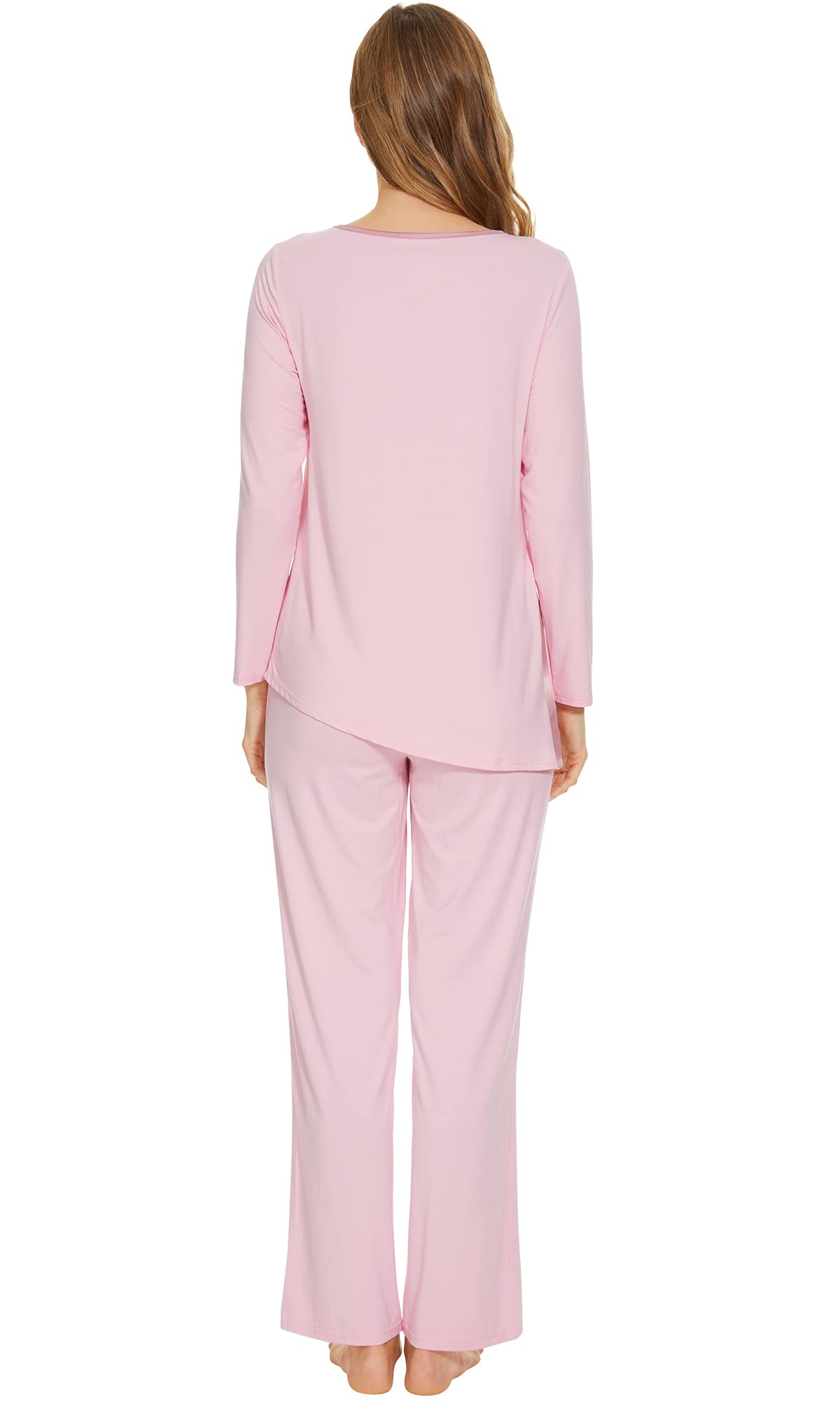 WiWi Pajamas Set for Women Super Soft Long Sleeve Pj Cooling Sleepwear Lounge Sets Loungewear Viscose from Bamboo S-XXL