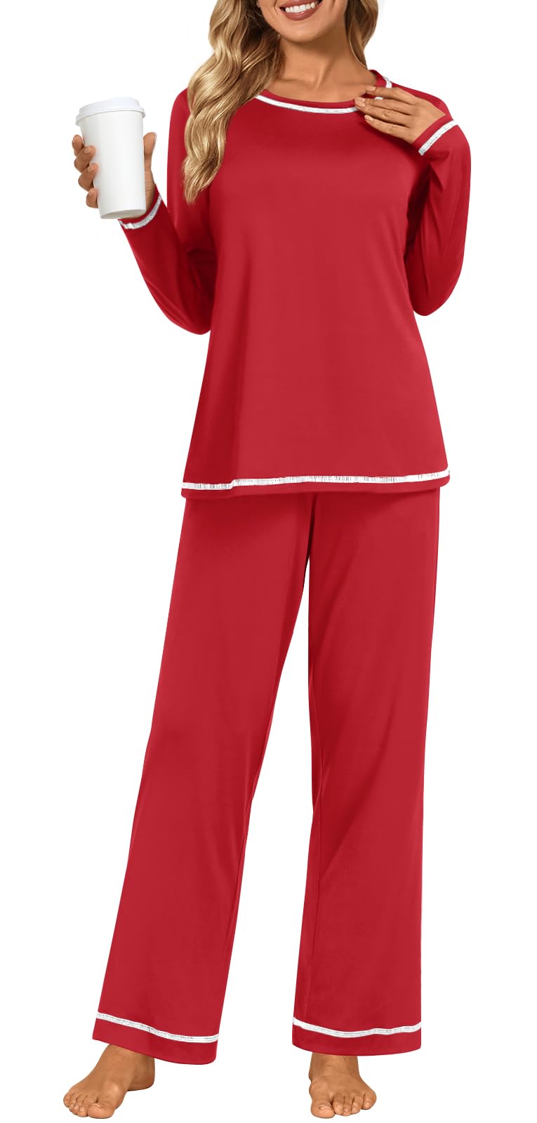 Netsmile Women's Pajama Sets 2 Piece Ladies Long Sleeve Pjs Fall Loungewear Soft Sleepwear with Pockets