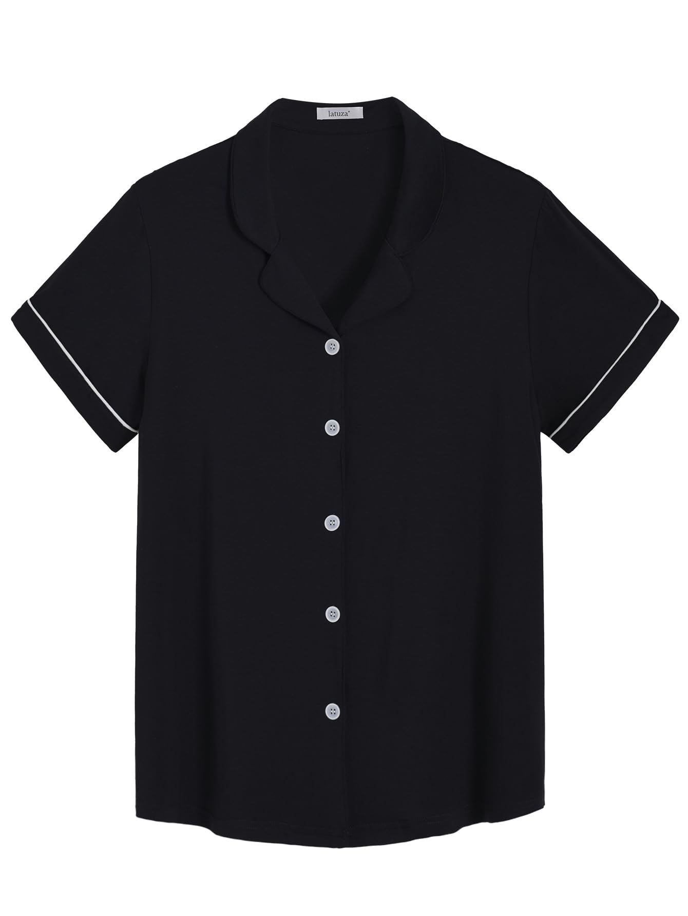 Latuza Women's Bamboo Viscose Pajama Tops Soft Comfy Short Sleeve Sleep Shirt WEBE CLOTHING