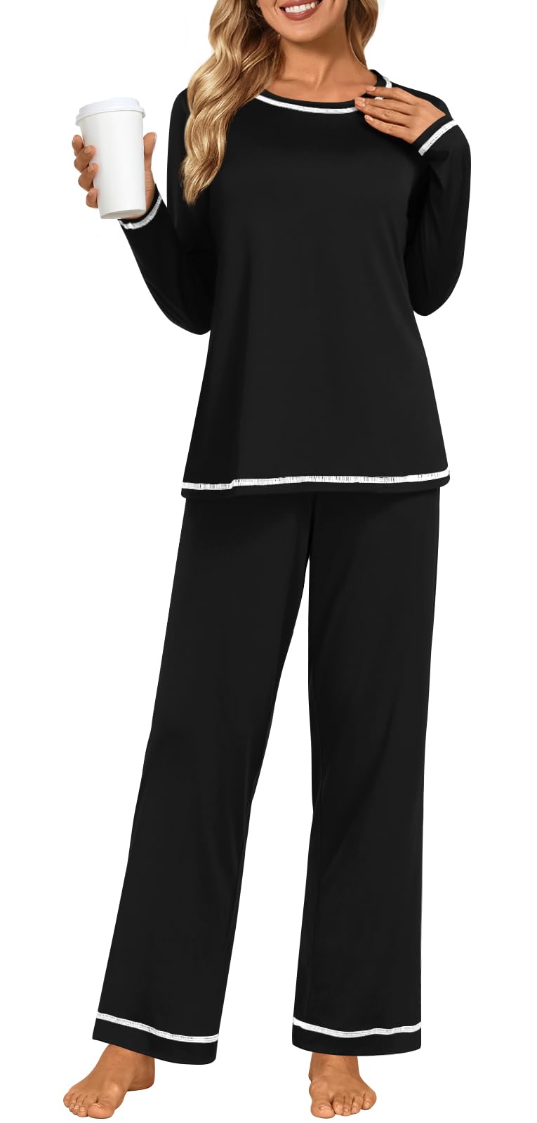 Netsmile Women's Pajama Sets 2 Piece Ladies Long Sleeve Pjs Fall Loungewear Soft Sleepwear with Pockets