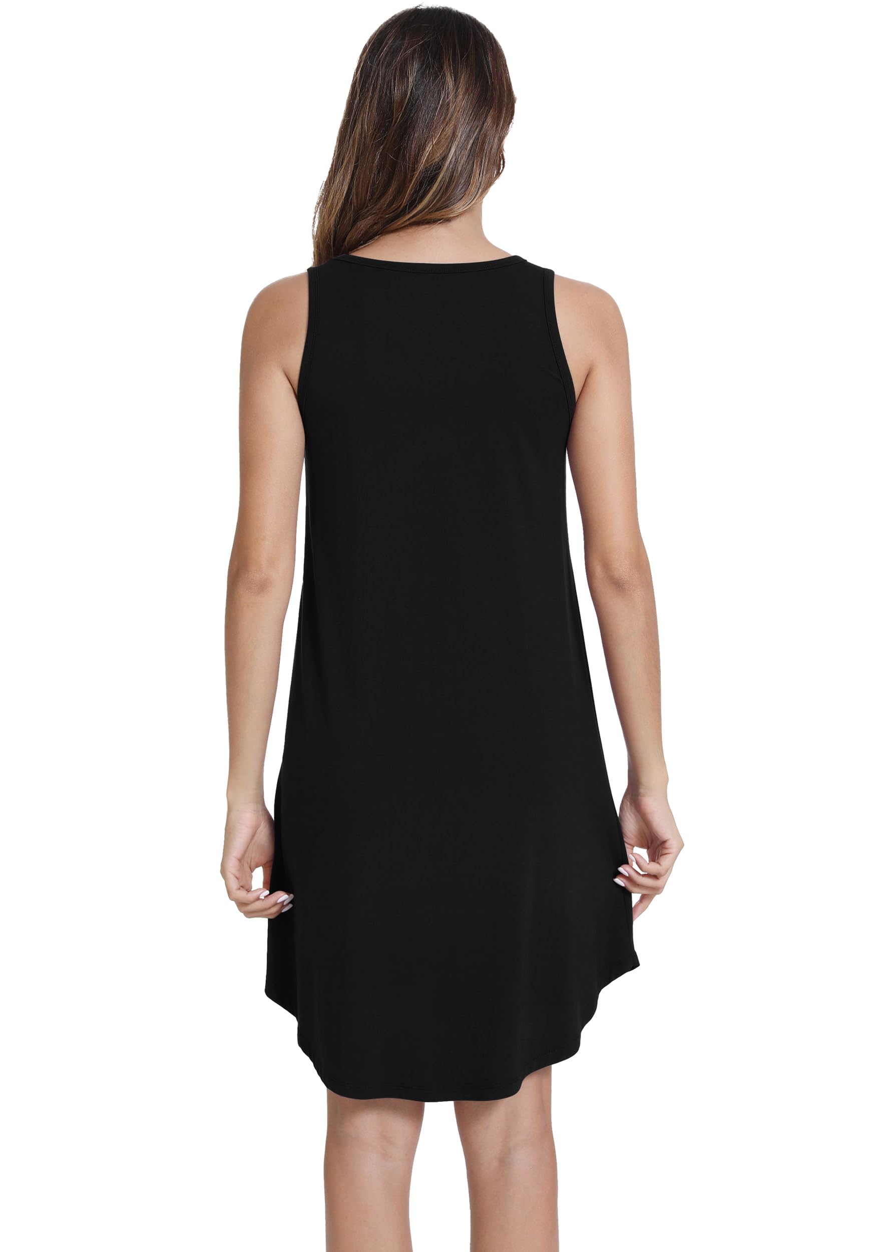 WiWi Tank Nightgown for Women Soft Comfy Sleeveless Sleep Gowns Viscose from Bamboo Cooling Sleepwear S-XXL WEBE CLOTHING