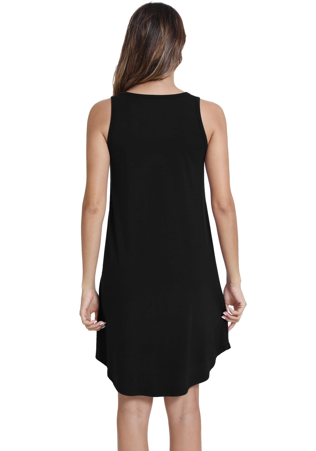 WiWi Tank Nightgown for Women Soft Comfy Sleeveless Sleep Gowns Viscose from Bamboo Cooling Sleepwear S-XXL WEBE CLOTHING