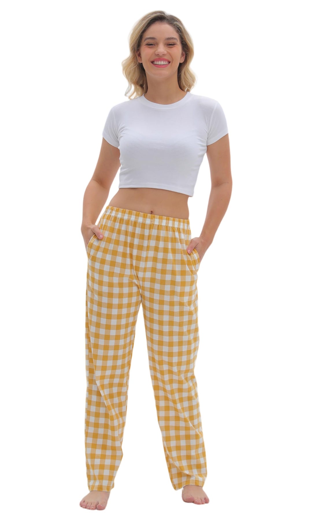 SAMGU Women's Pajama Pants, Soft Cotton Sleep Lounge Pants, Comfy Homewear pjs, Elatic Waist Pajama Bottom Pants for Women