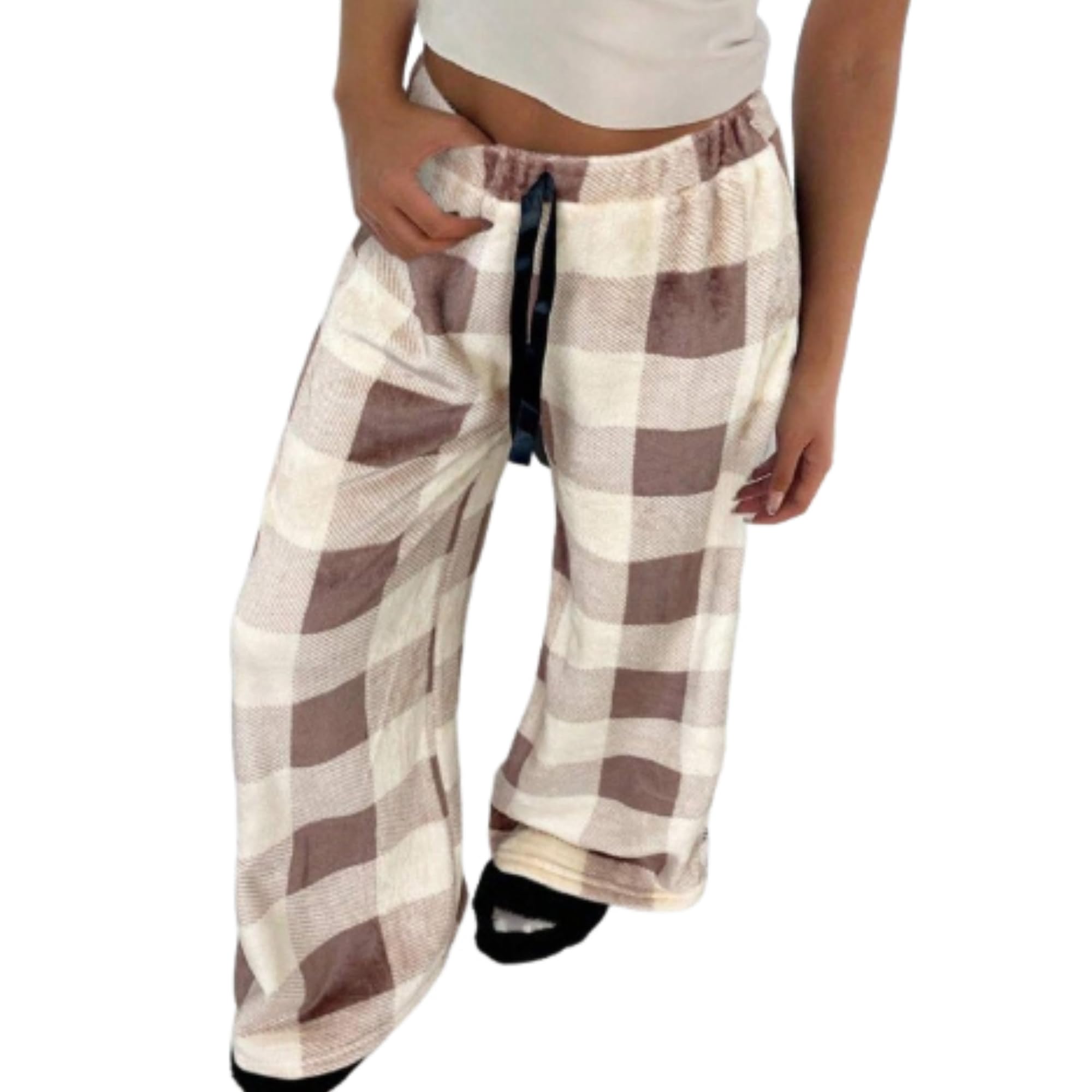 Leopard Pants Women Therian Fuzzy Pajama Pants Y2k Cheetah Pants Grunge High Waisted Fluffy Pants
