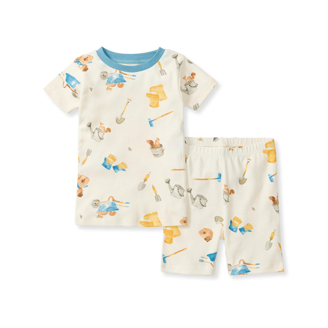 Burt's Bees Baby Unisex Cotton Pajamas, 2-Piece Short Sleeve Tee & Shorts