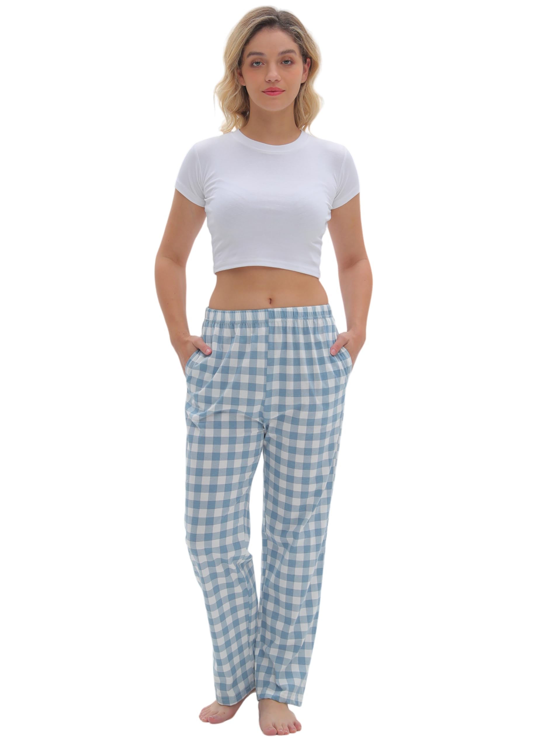 SAMGU Women's Pajama Pants, Soft Cotton Sleep Lounge Pants, Comfy Homewear pjs, Elatic Waist Pajama Bottom Pants for Women