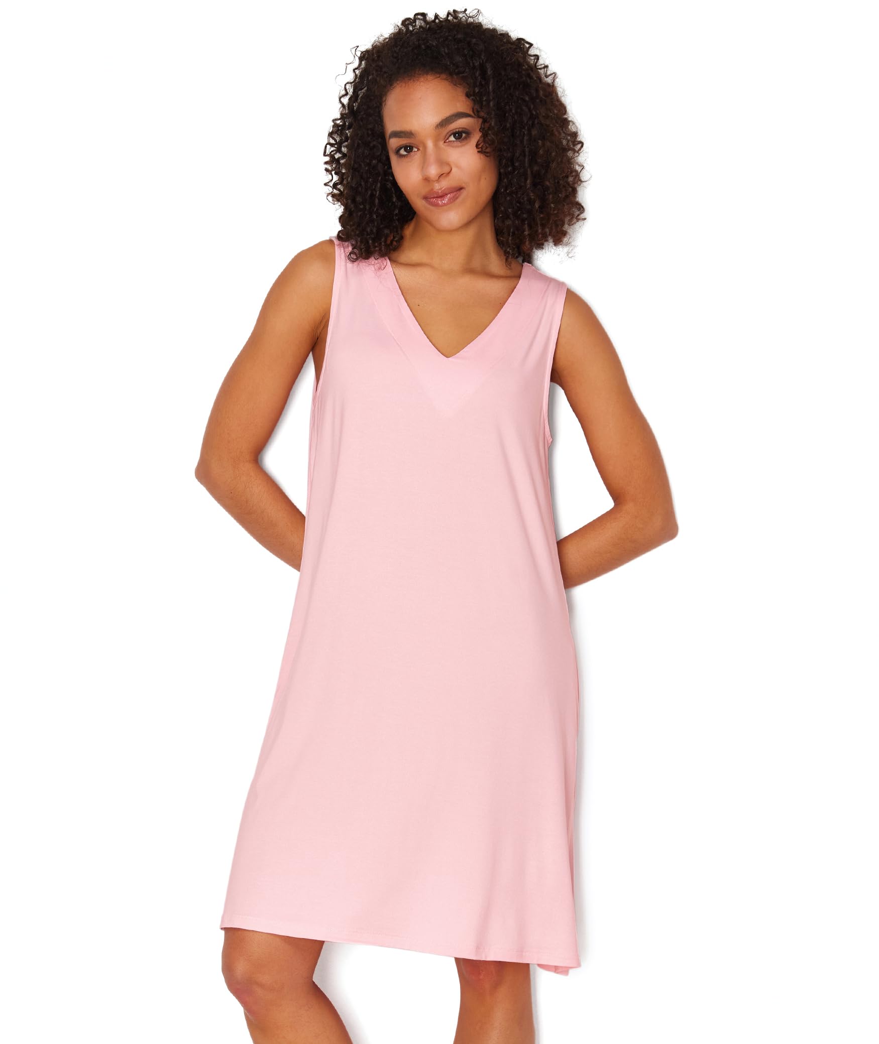 GYS Bamboo Viscose Women's Nightgowns V Neck Sleeveless Tank Pajama Dress for Women WEBE CLOTHING