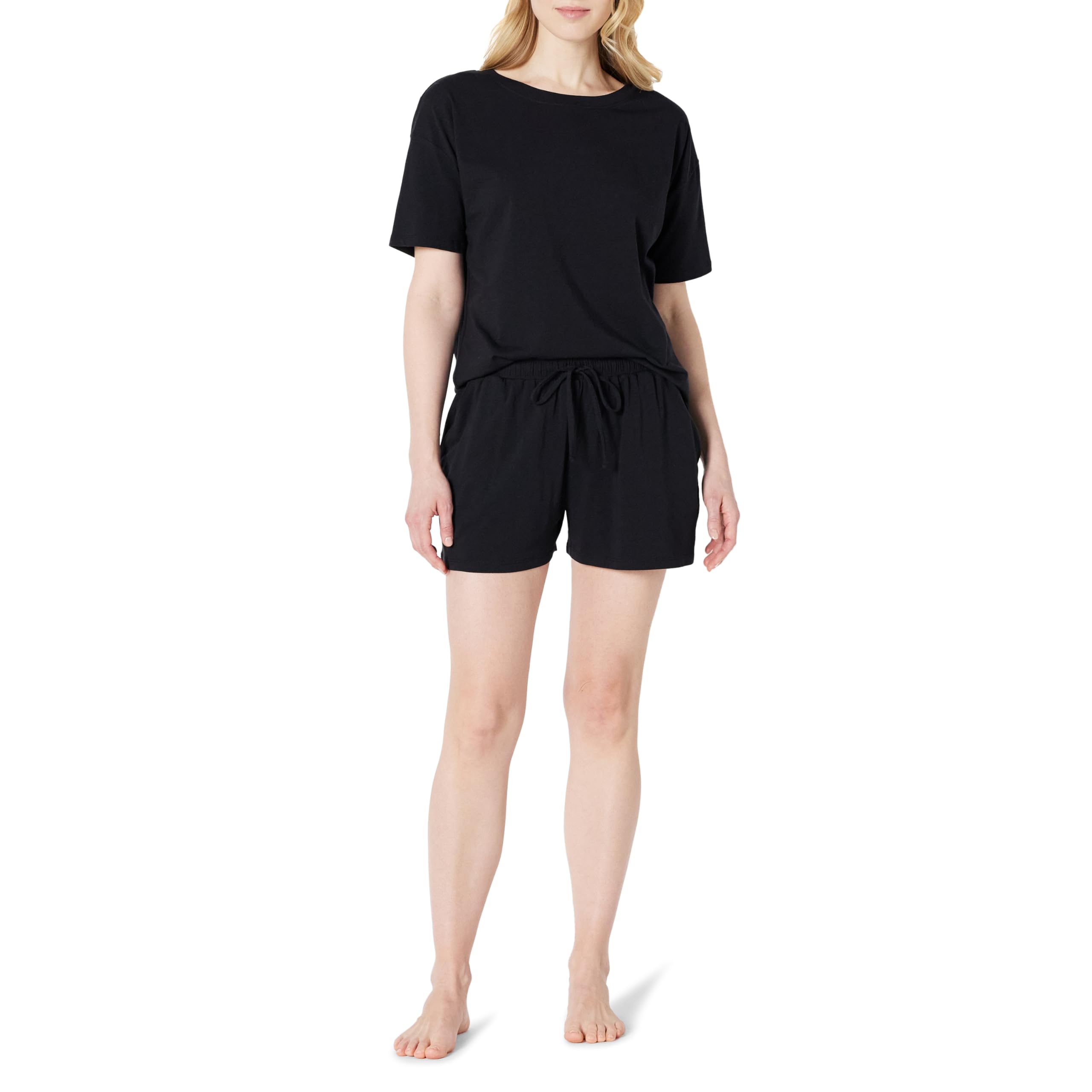 Amazon Essentials Women's Soft Cotton Blend Short Sleeve T-Shirt and Short Sleepwear Set