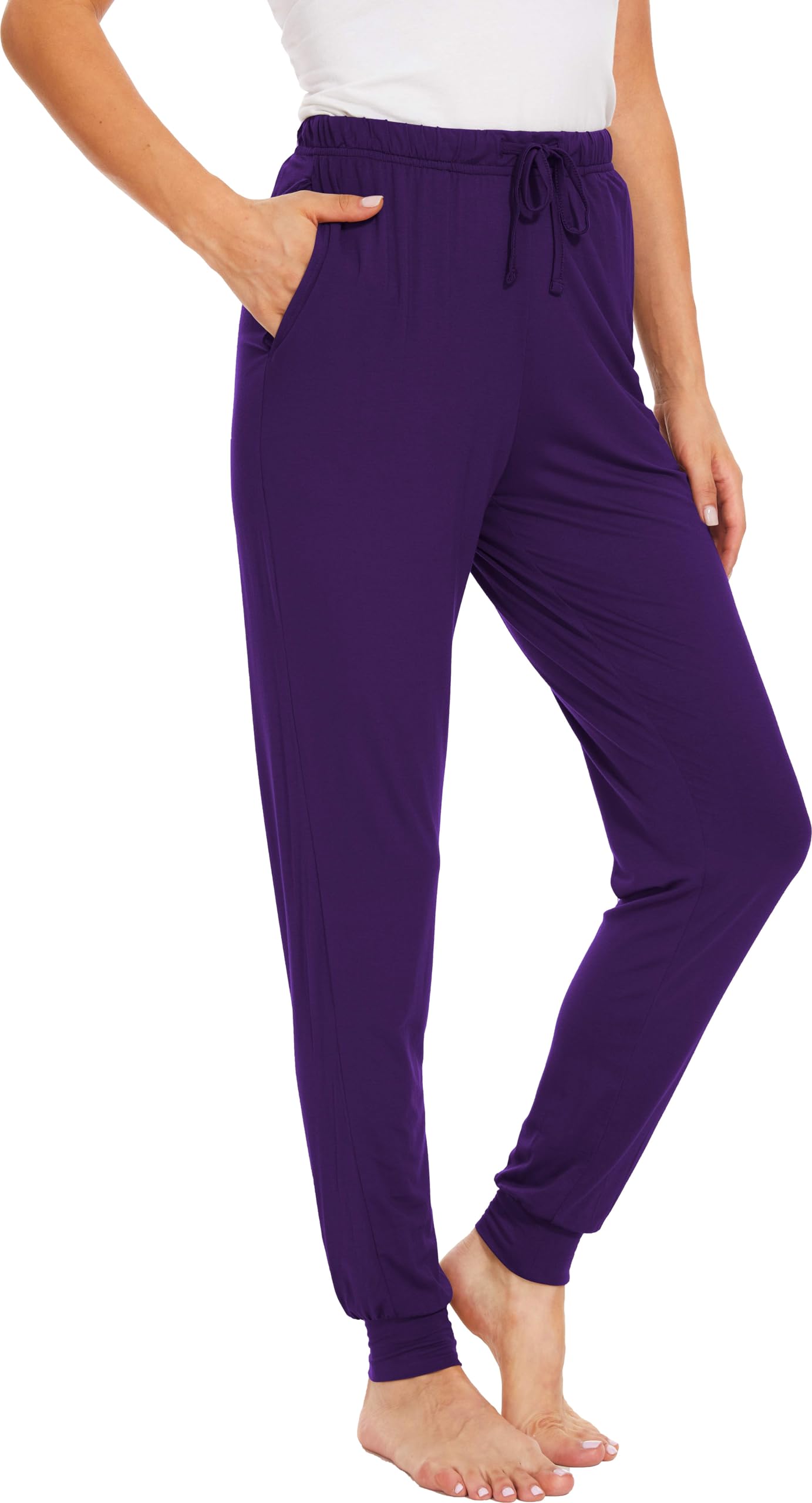 GYS Women's Pajama Pants - Viscose Made from Bamboo, Joggers Pants with Pockets Comfy Lounge Sleep Pants Pj Bottoms