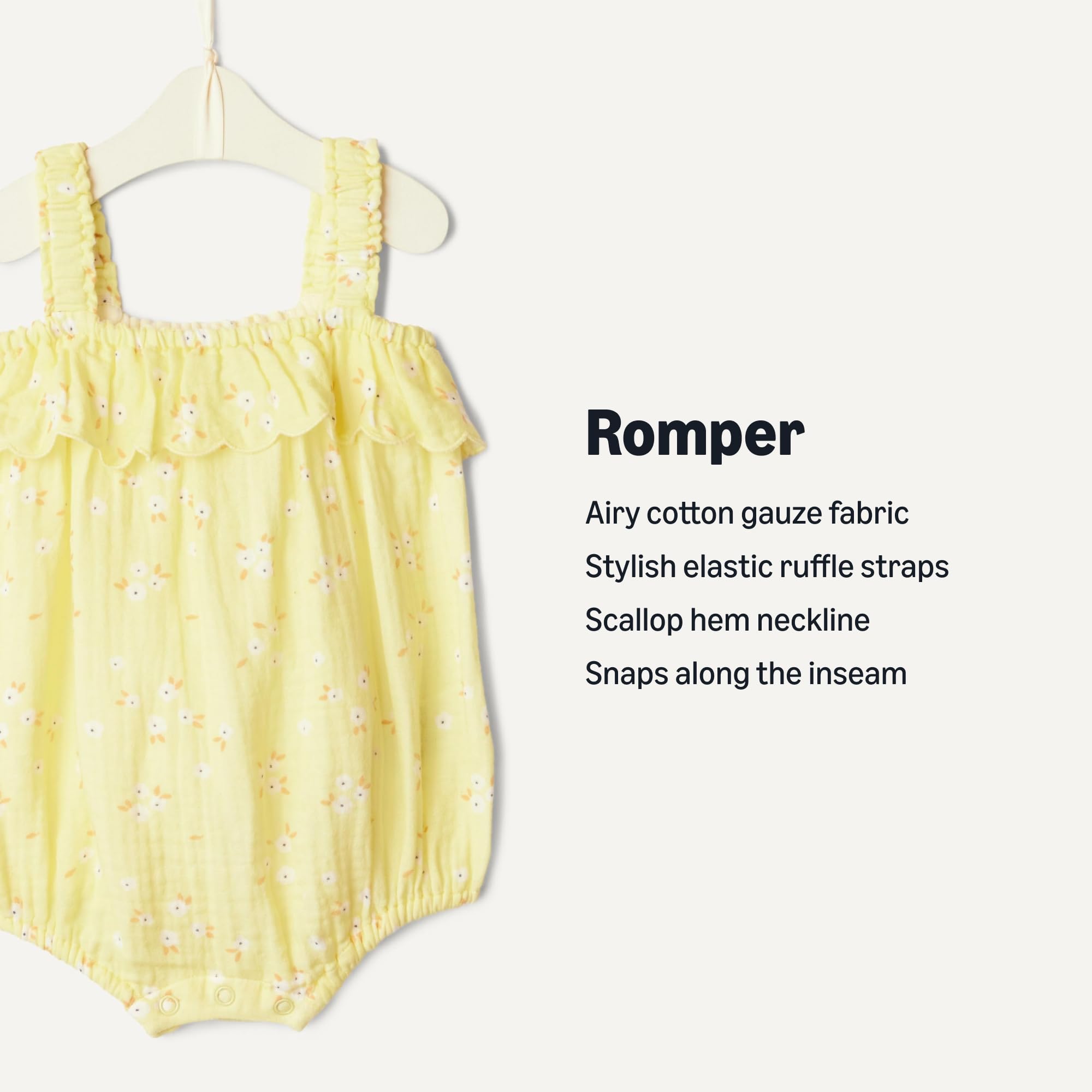 Amazon Essentials x Sofia Grainge Baby Girls' Cotton Gauze Sleeveless Romper WEBE CLOTHING