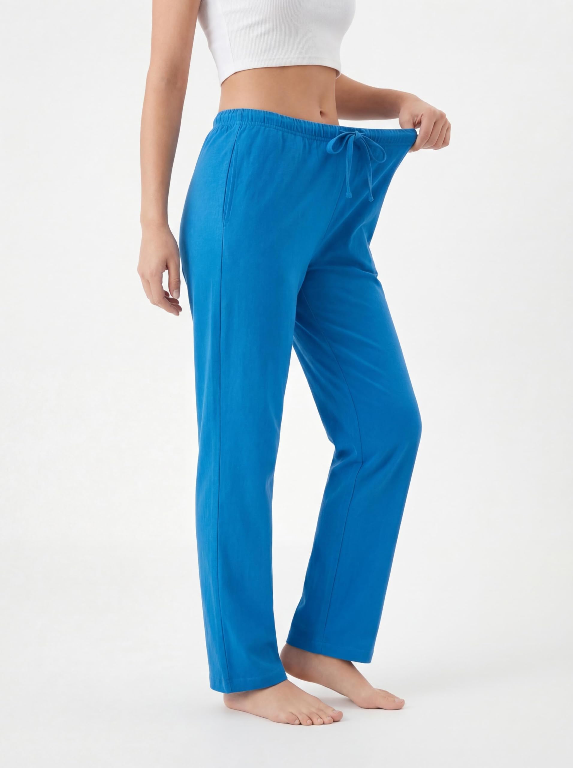Andrew Scott Women's Cotton Blend Pajama Lounge Pants | Soft Knit Sleepwear with Pockets & Drawstring | Multi-Pack