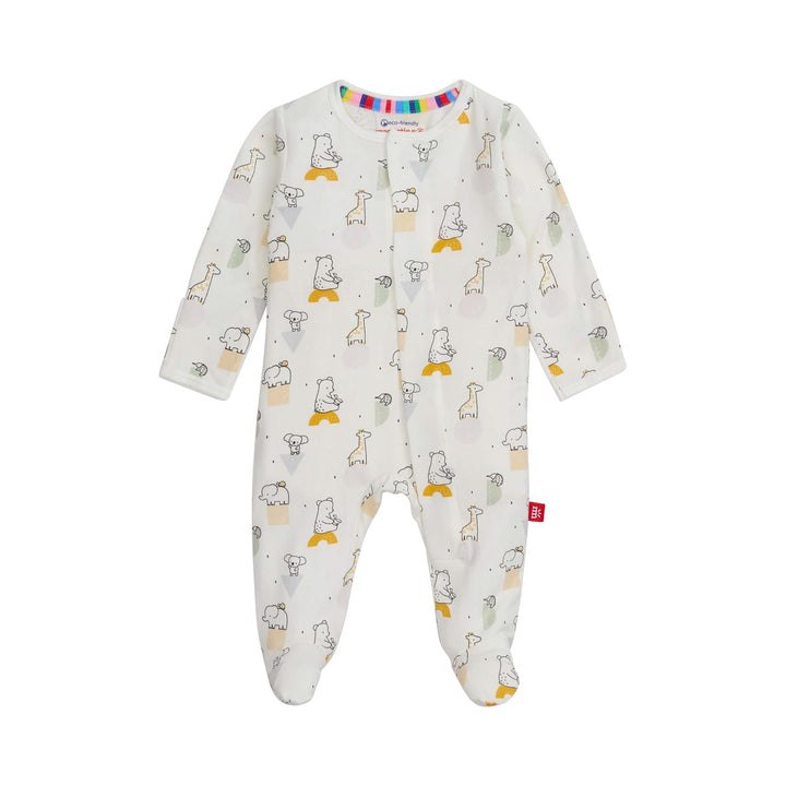 Magnetic Me Boys Modal Magnetic Baby Footie Pajamas | Silky Soft Modal Fabric | Baby Sleepers