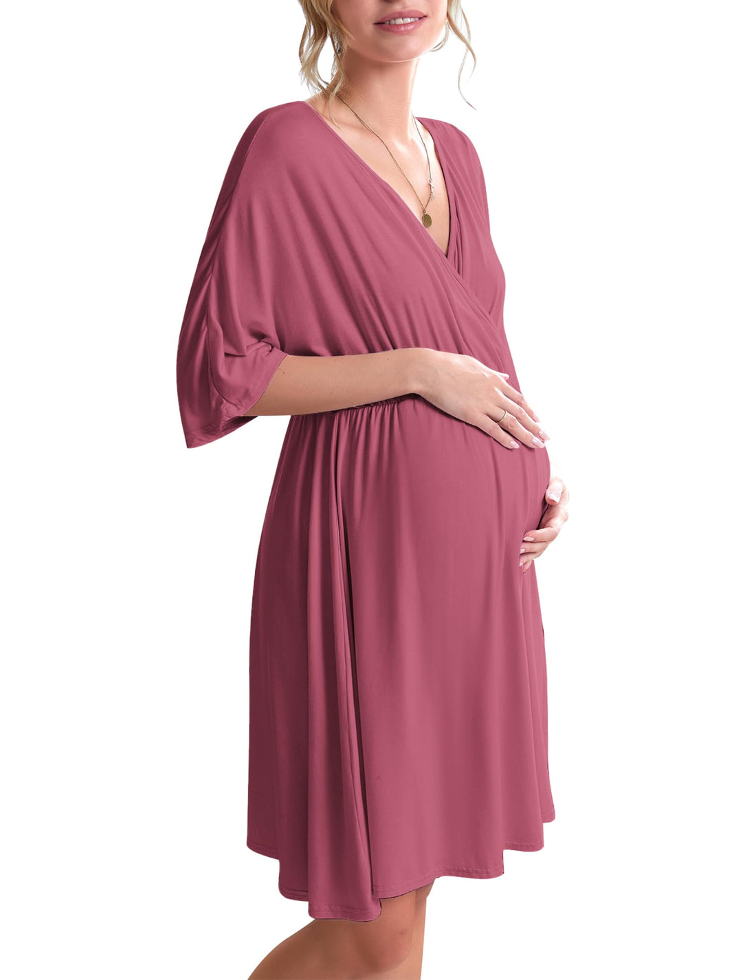 Ekouaer 3 in 1 Labor/Delivery/Hospital Gown Maternity Dress Nursing Nightgown Sleepwear for Breastfeeding