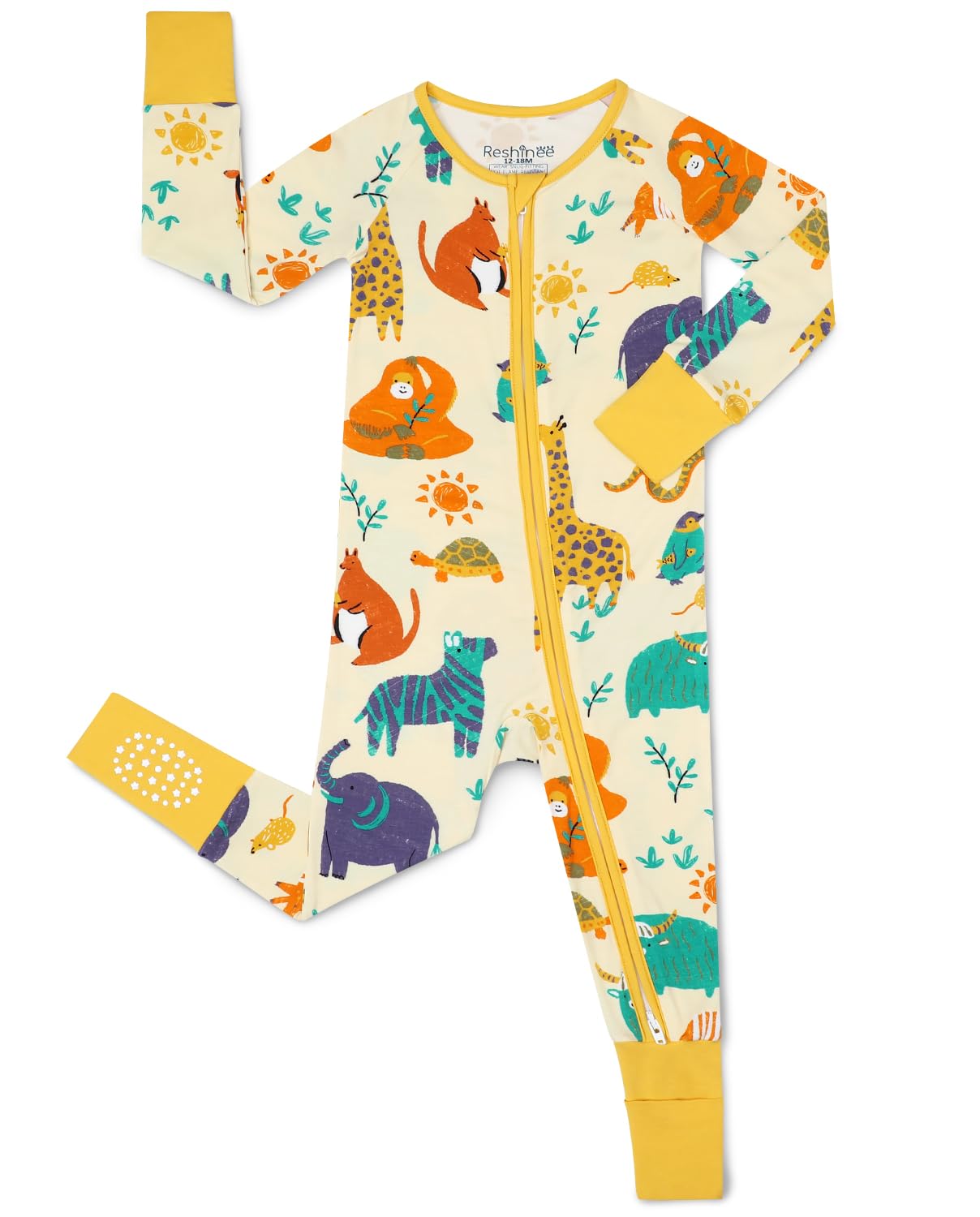 babee Reshinee Bamboo Viscose Baby Convertible Footie Pajama, Zipper Pajamas for Baby Boys & Girls, Sleep & Play Footed