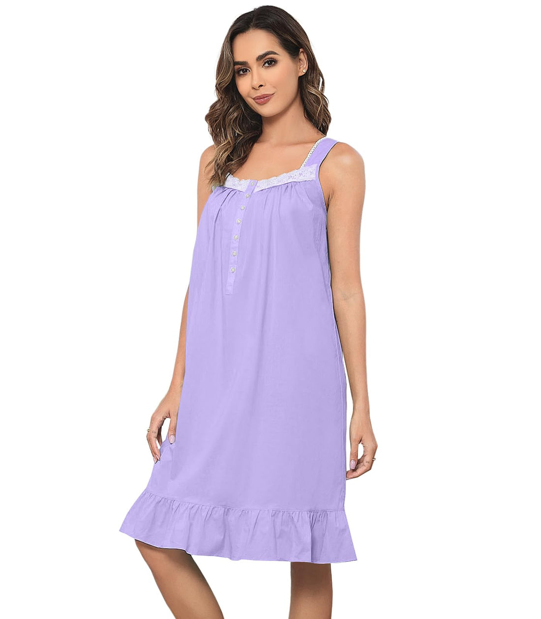 Sleeveless Nightgowns for Women 100% Cotton Nightgown Sleep Dress Soft Ladies Gowns Sleepwear Nightdress WEBE CLOTHING